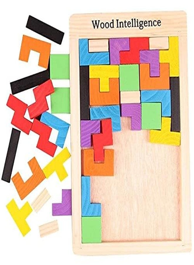 JBM ENTERPRISE Russian Wooden Puzzles for Kids | Montessori Intelligence Brain Teaser Set | Colorful 40-Piece Jigsaw Educational Board Game | Early Learning Shape & Logic Puzzle Toy for Boys & Girls Ages 3+ - Image 1